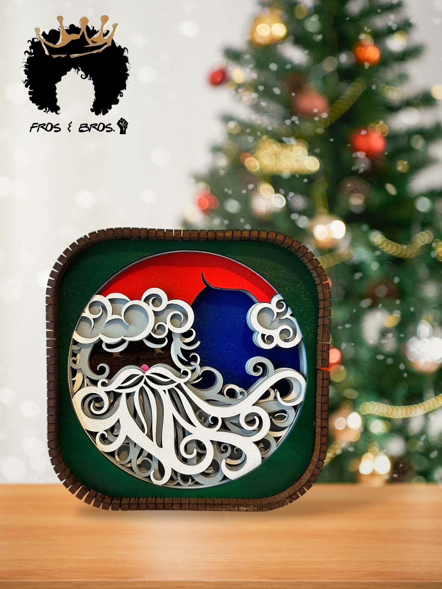 Wood Santa Beard Shelf Sitter: Holiday Mantel Decor