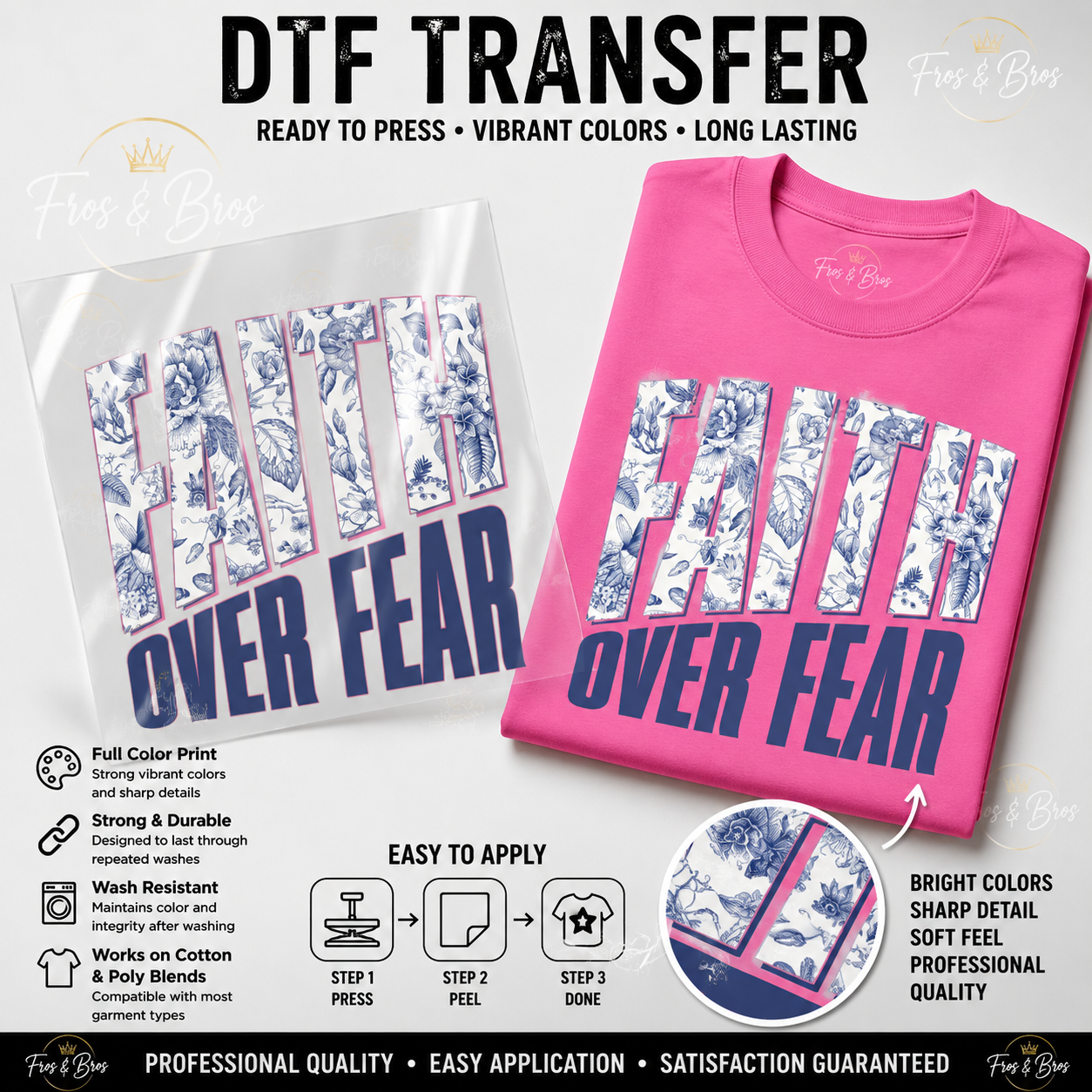 Faith Over Fear Floral DTF