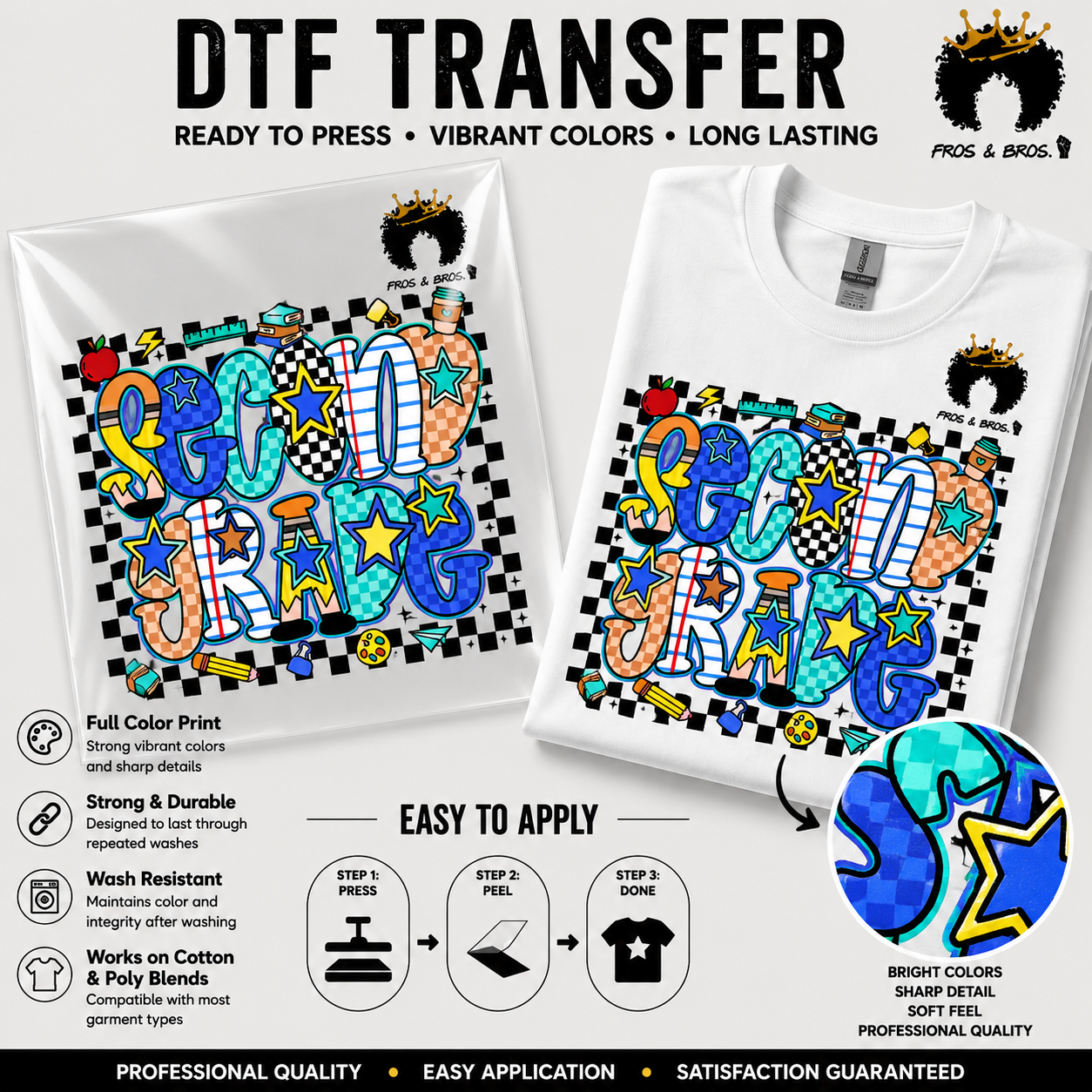 Grade Level Checkerboard DTF Transfer