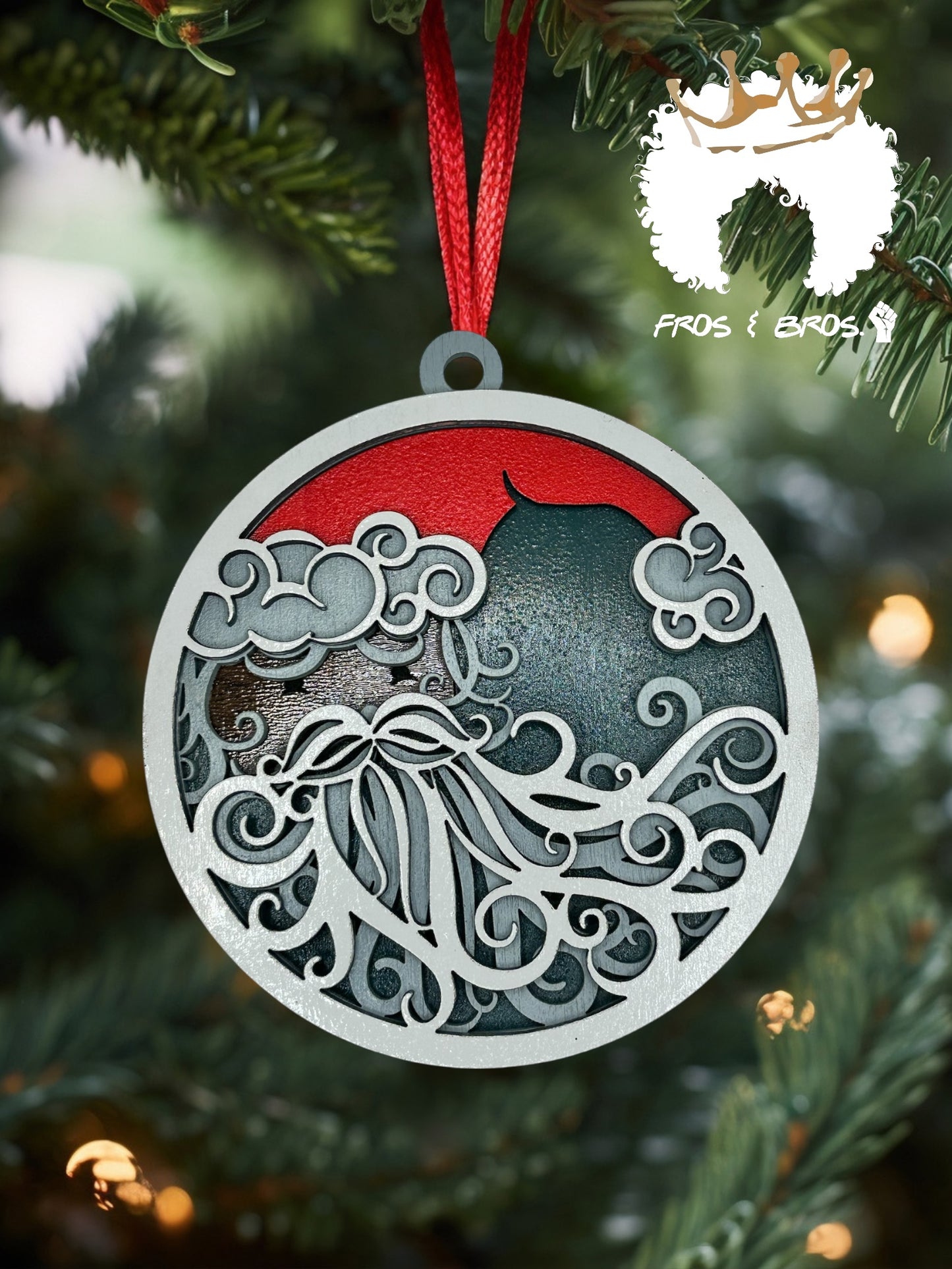 Santa Beard Swirl Ornament