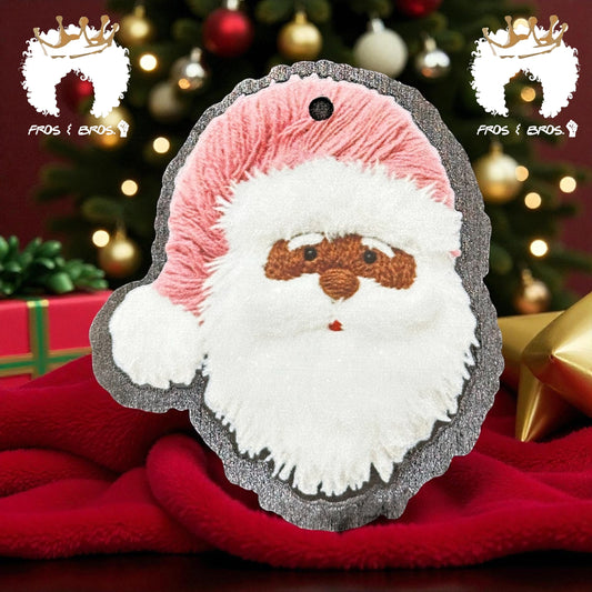 Black Santa Wood Ornament