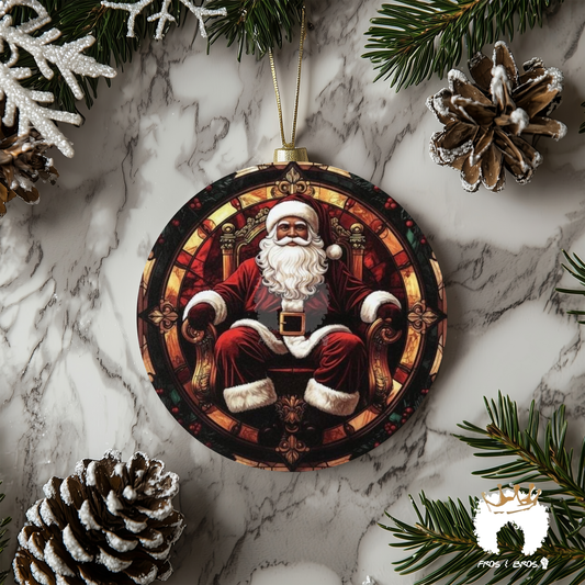 Stained-Glass Santa Double-Sided Ornament