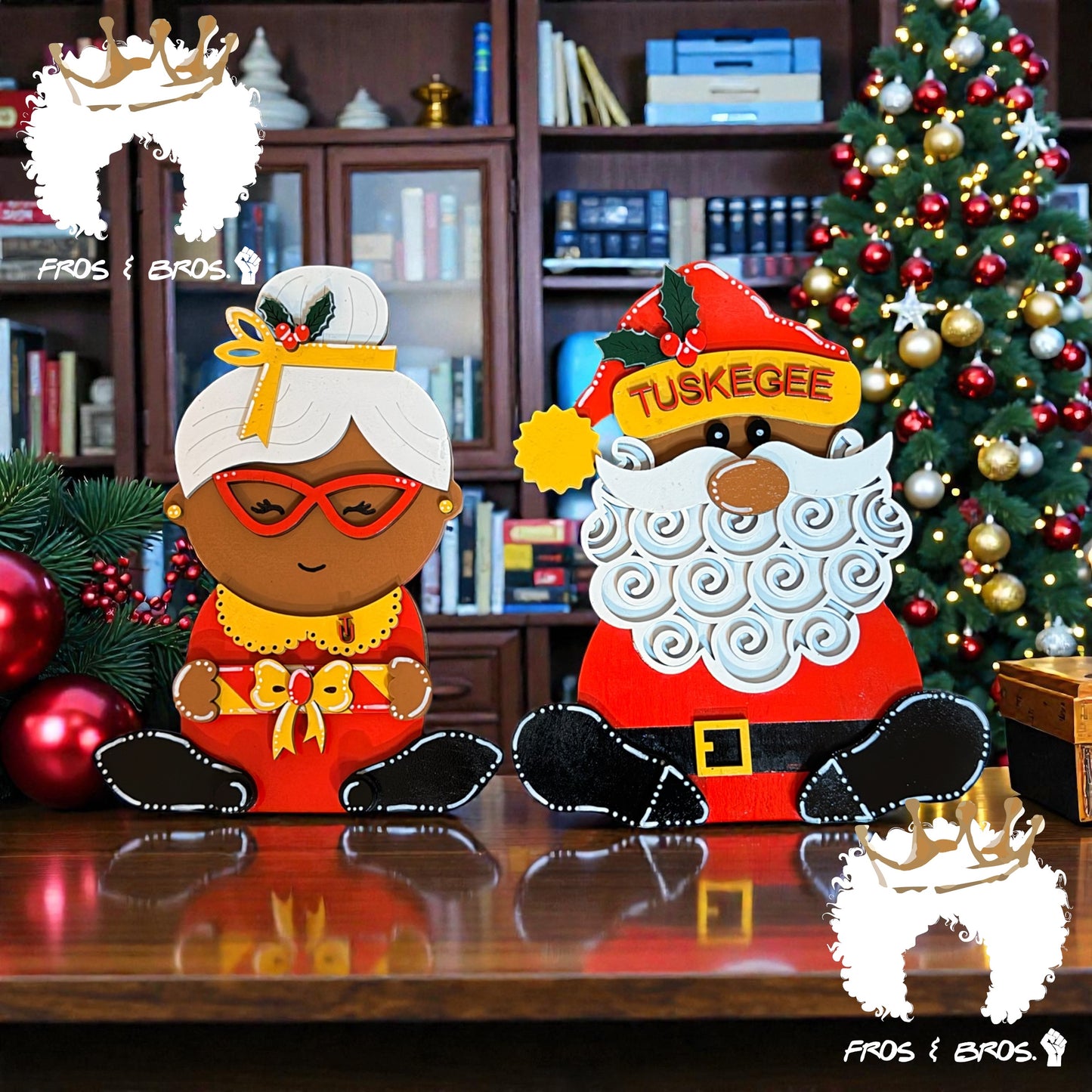 Custom School Spirit Holiday Shelf Sitter Set
