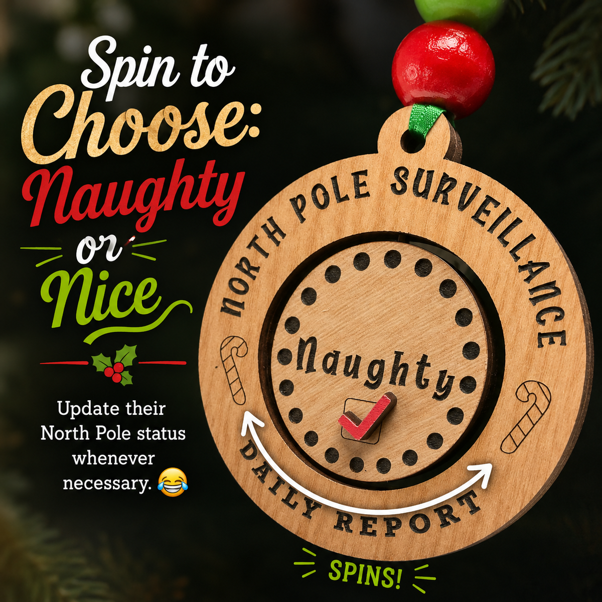 North Pole Surveillance Daily Report Ornament