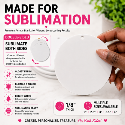 Double-Sided Sublimation Acrylic Ornament Blanks