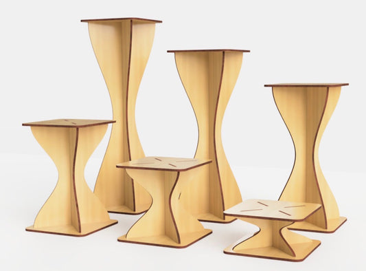 Complete Wooden Display Stand Set - 6 Piece Bundle