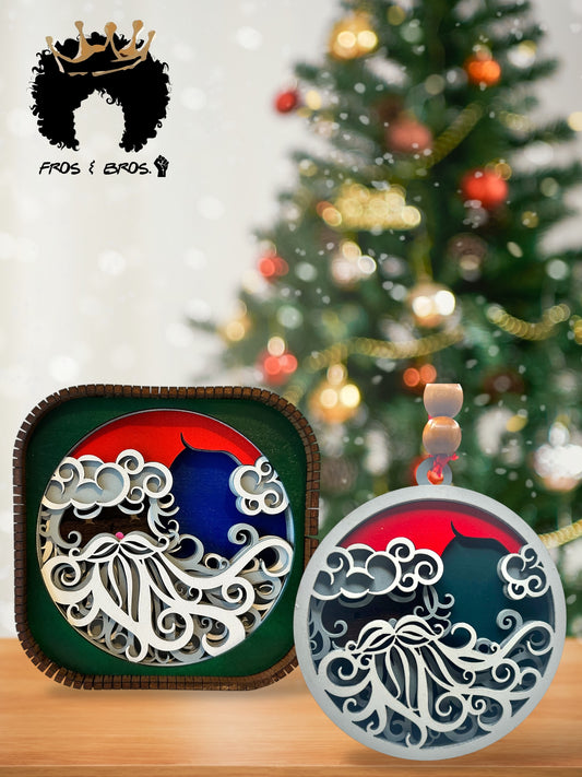 Santa Shelf Sitter + Ornament Set