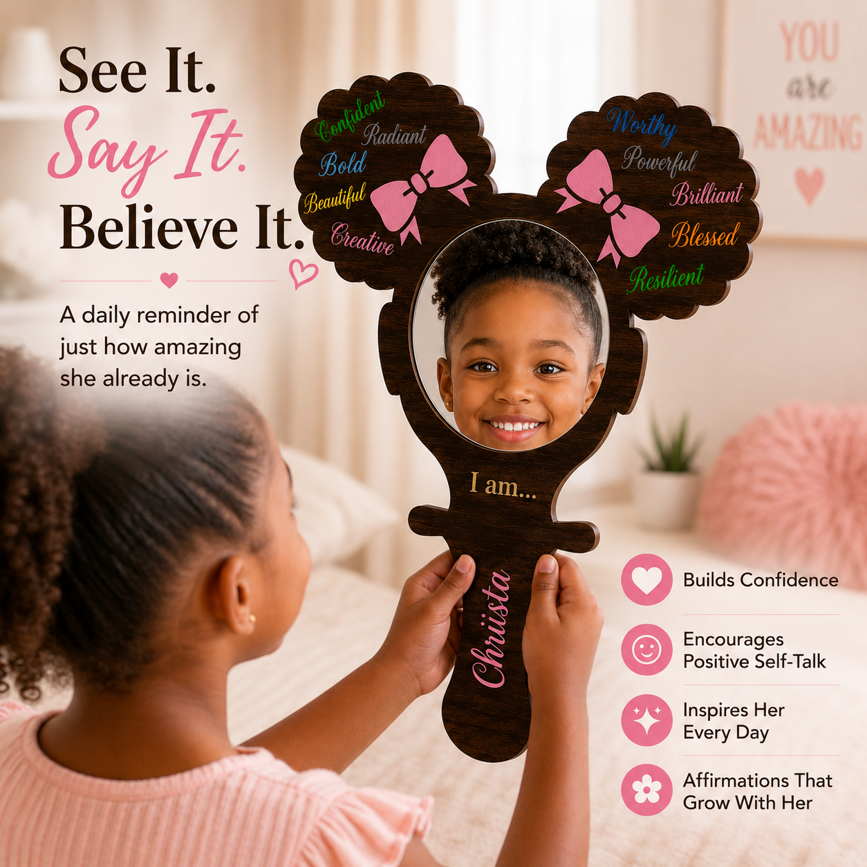 Positive Affirmation Mirror- Girl
