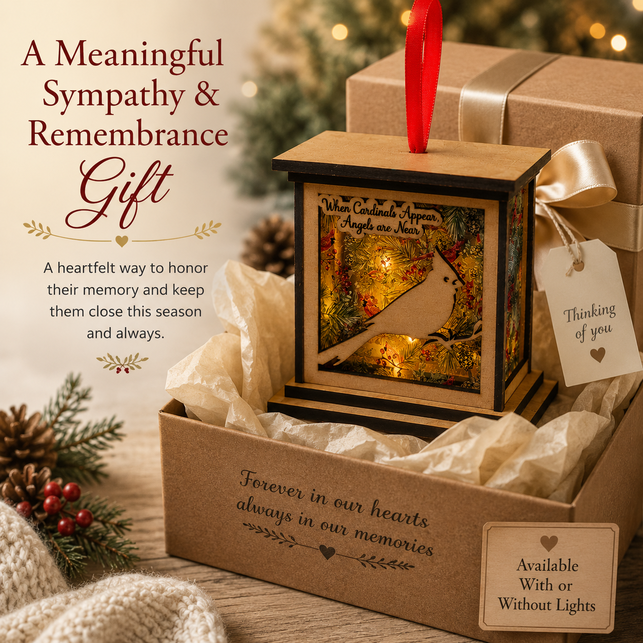 Cardinal Memorial Lantern Ornament