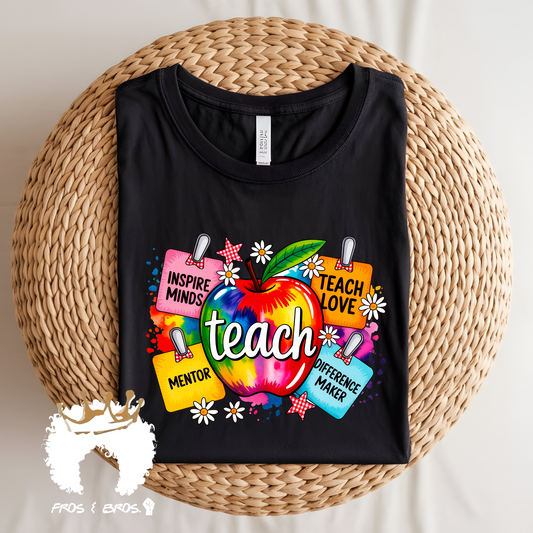 Teach Colorful Apple DTF Transfer