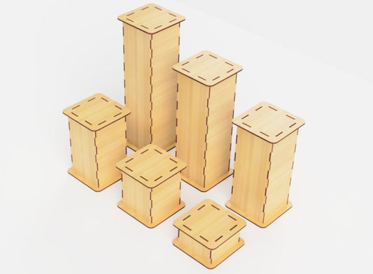 Complete Wooden Display Stand Set - 6 Piece Bundle