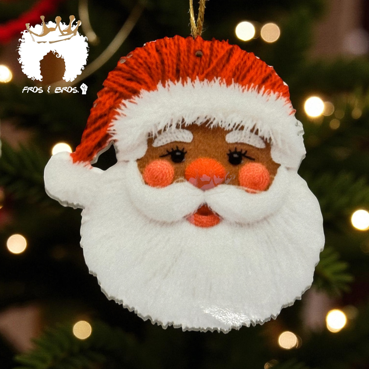 3D Yarn Santa Ornament