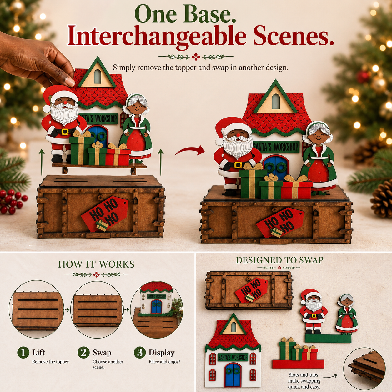 Santa’s Workshop Interchangeable Christmas Display