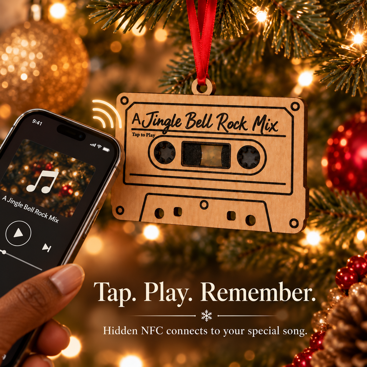 Personalized NFC Cassette Ornament