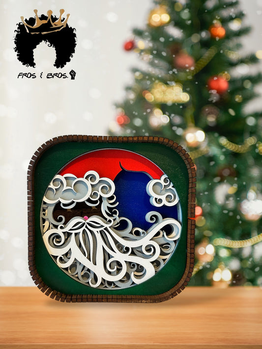 Wood Santa Beard Shelf Sitter: Holiday Mantel Decor