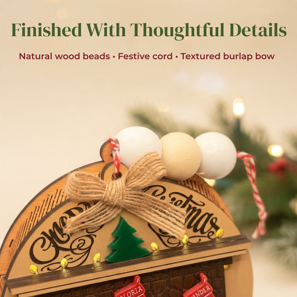 Personalized Light-Up Family Fireplace Christmas Ornament