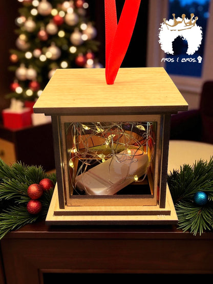 Stained Glass Lantern Ornament – Believe & Bells Edition