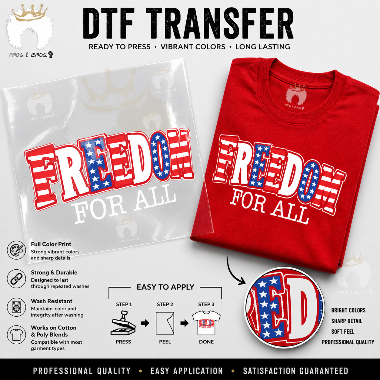 Freedom for All DTF Transfer – Choose Your Style