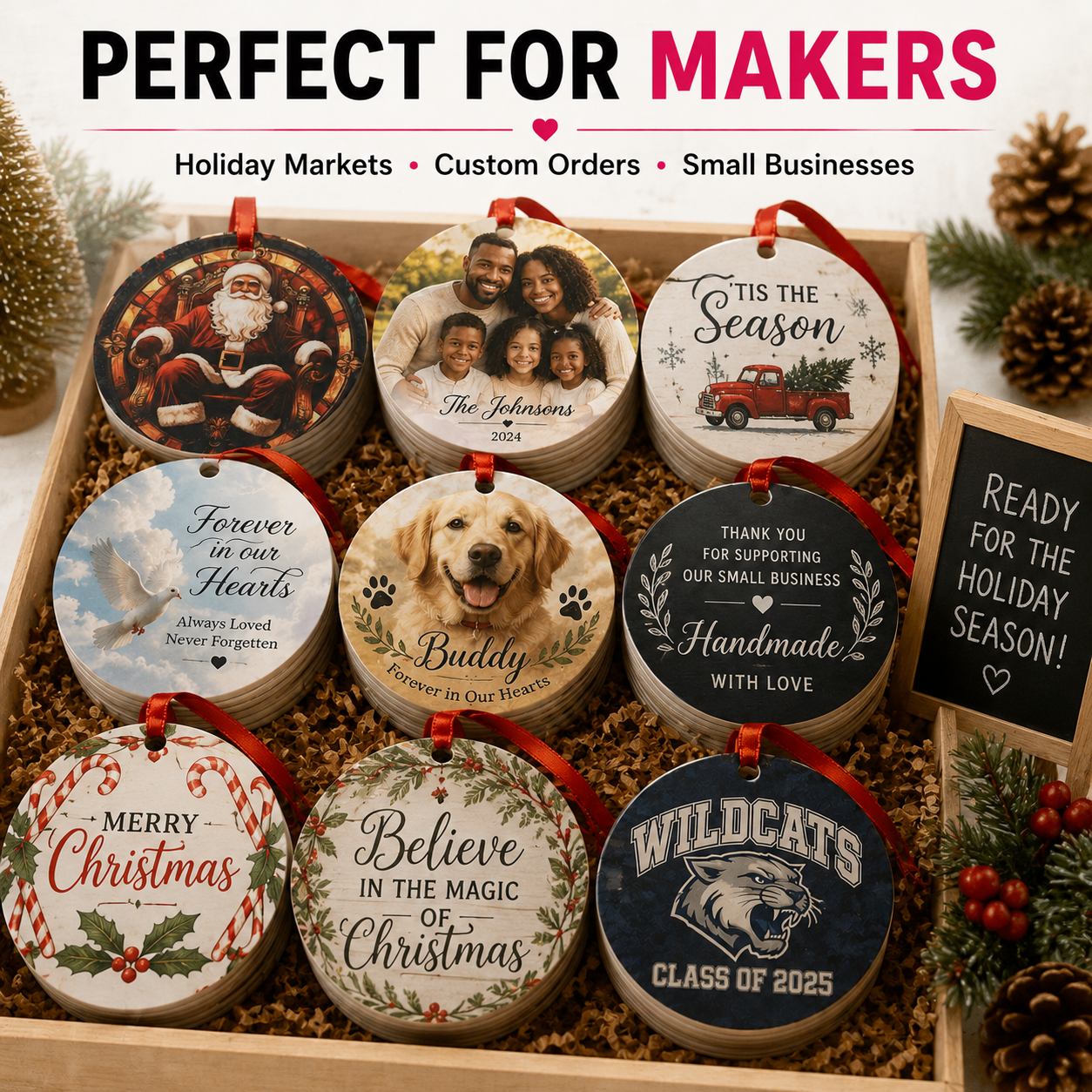 Double-Sided Sublimation Acrylic Ornament Blanks