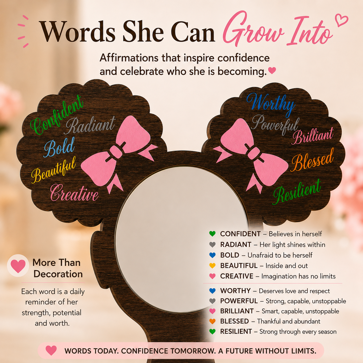 Positive Affirmation Mirror- Girl