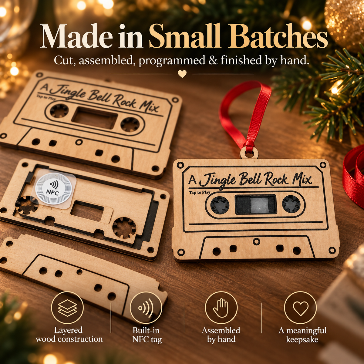 Personalized NFC Cassette Ornament