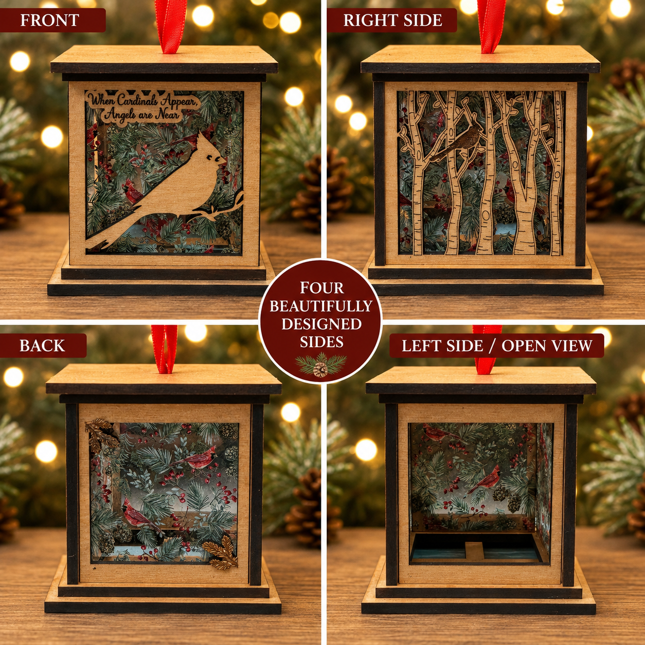 Cardinal Memorial Lantern Ornament