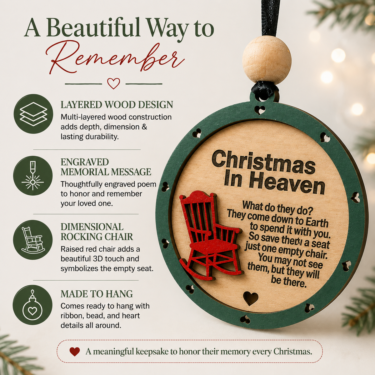 Christmas in Heaven Memorial Ornament