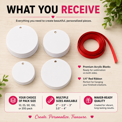 Double-Sided Sublimation Acrylic Ornament Blanks