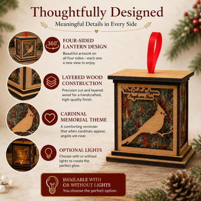 Cardinal Memorial Lantern Ornament