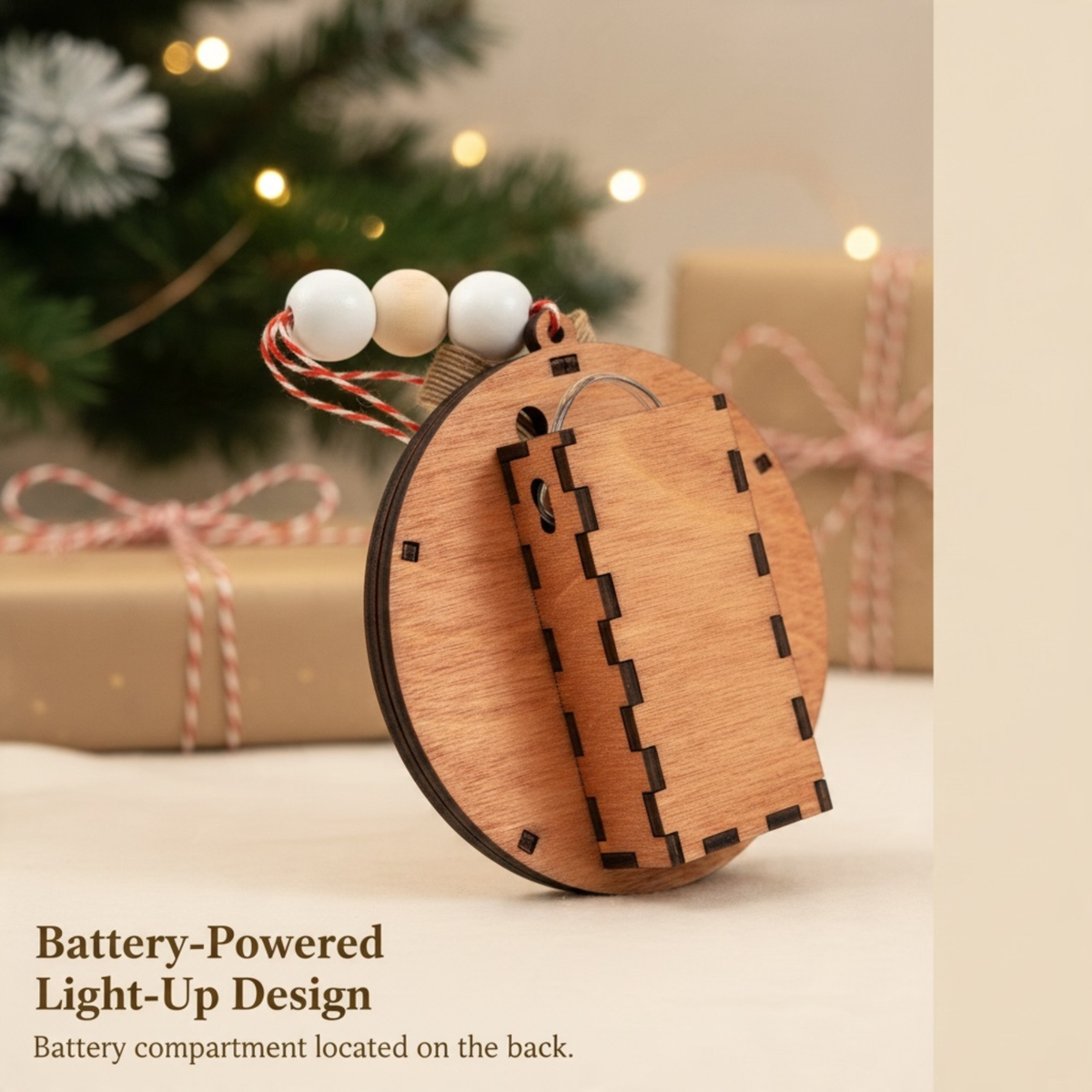 Personalized Light-Up Family Fireplace Christmas Ornament