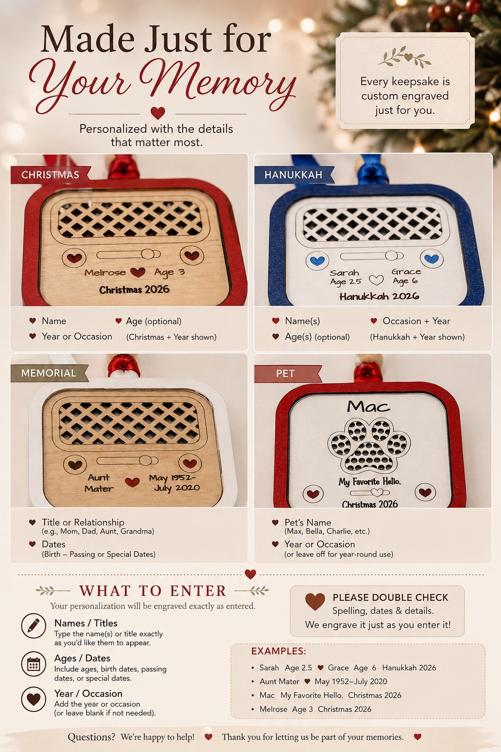 Personalized Vintage Radio Ornament