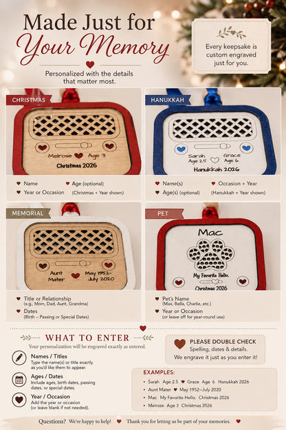 Personalized Vintage Radio Ornament