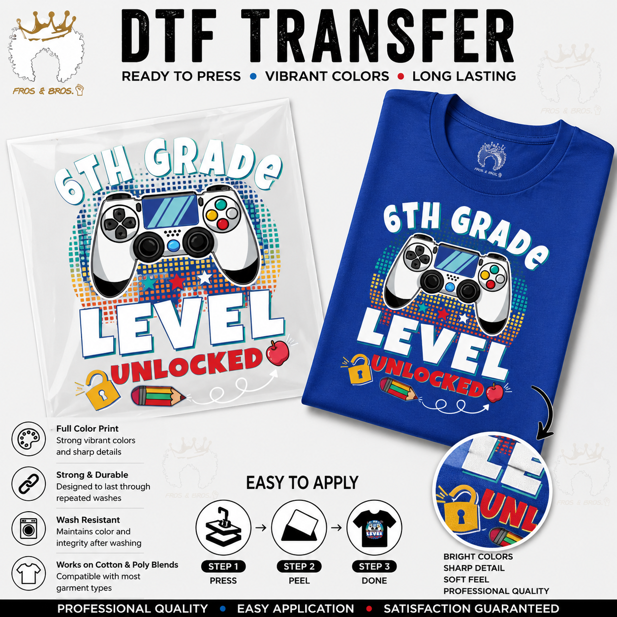 Level Unlocked Gamer DTF Transfer