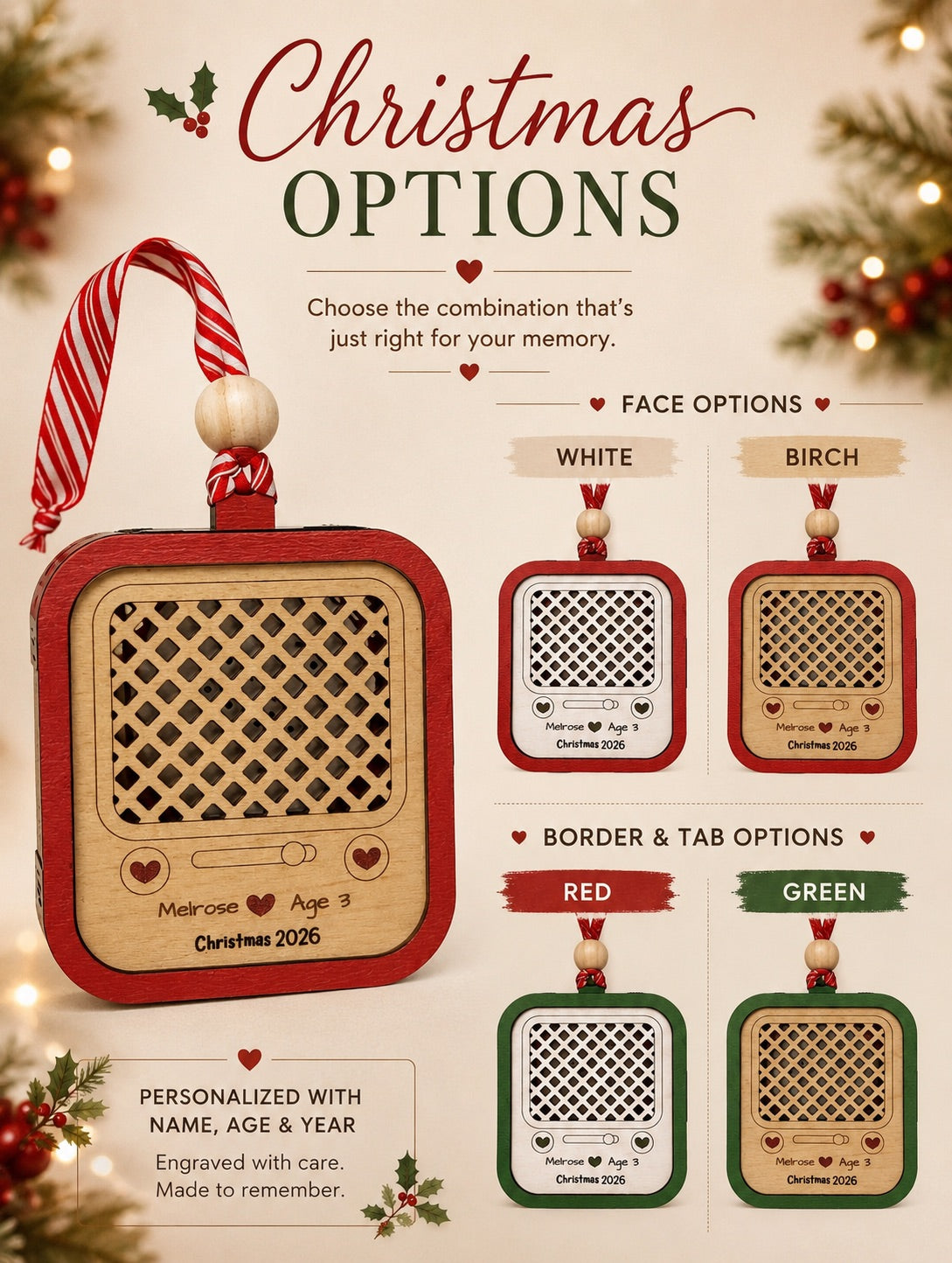 Personalized Vintage Radio Ornament