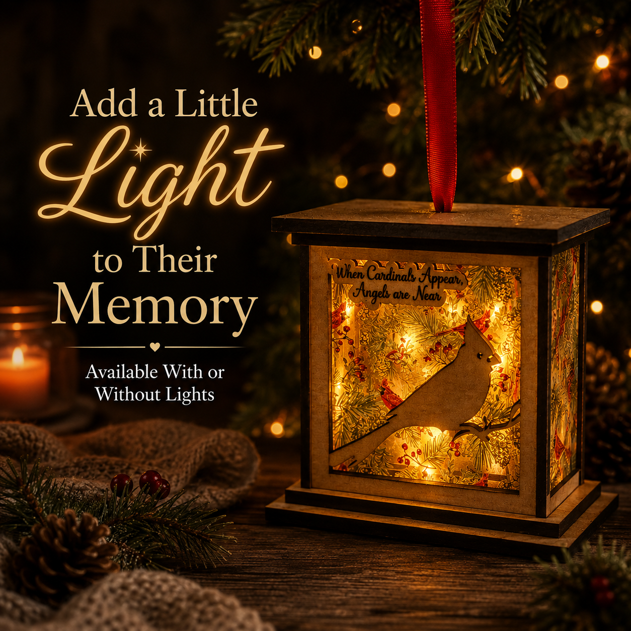 Cardinal Memorial Lantern Ornament