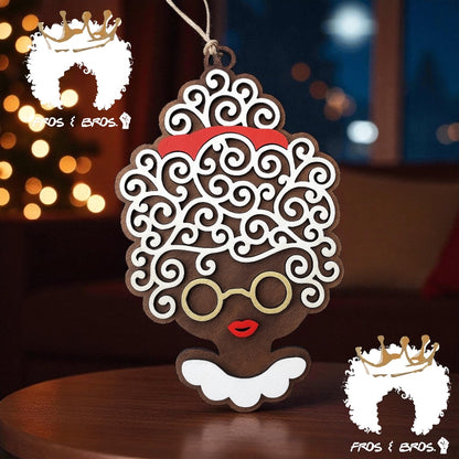 Mrs. Claus Swirly Hair Ornament