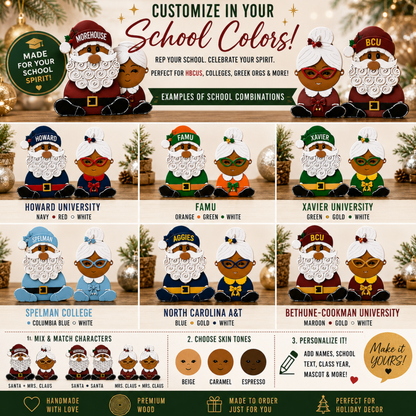 Custom School Spirit Holiday Shelf Sitter Set