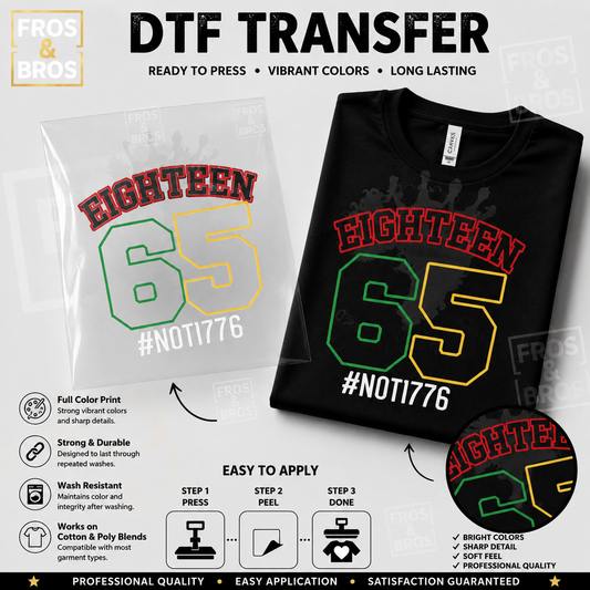 Eighteen 65 DTF Transfer